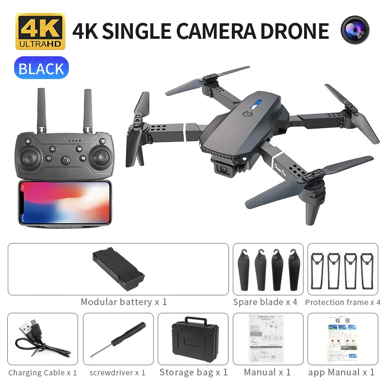 Drone Camera Mount - E88 ProИнтеллектуальный складной дрон поддерживает переключение